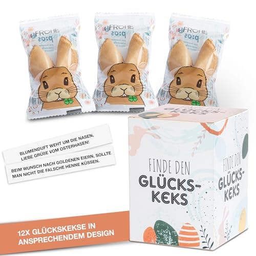 FOOD crew 12x Glückskekse Ostern - Ostersüßigkeiten - Glückskeks Einzeln Verpackt - Glückskekse mit Sprüchen Deutsch - Ostergeschenke – Bild 4