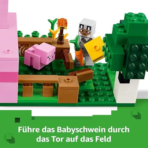 LEGO Minecraft Das Babyschwein-Haus - Interaktives Spielzeug mit Einer Helden Figur, Schwein, Biene, Zombie Piglin – Bild 6