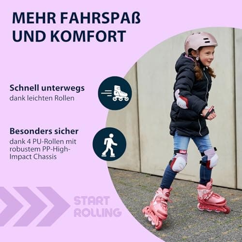 HUDORA Inline Skates Mia/Leon - Inliner für Kinder/Jugendliche in versch. Größen & Farben - Roller Skates bis zu 4 Größen verstellbar – Bild 2