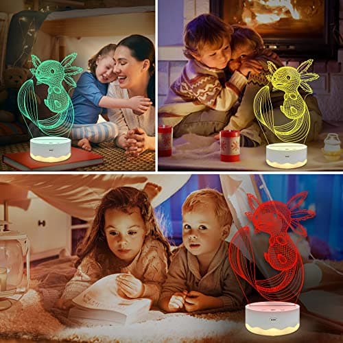 Lightzz Axolotl Nachtlicht, 3D -Illusionslampe mit Fernbedienung + Touch 16 Farbblitzwechsel + Timer Schreibtischlampen Kinder Zimmer Dekor Beste Festivalgeburtstagsgeschenke – Bild 5