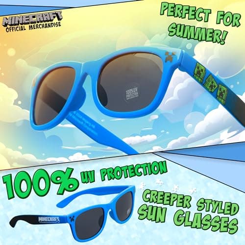 Minecraft Basecap Kinder Jungen Set Snapback Cap Kinder und Sonnenbrille UV Schutz - Creeper – Bild 3