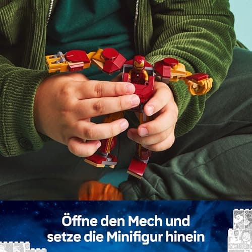 LEGO | Marvel Iron Man Mech vs. Ultron - Superhelden Spielzeug mit 2 Minifiguren - Actionfigur mit beweglichen Armen, Beinen & Fingern – Bild 4