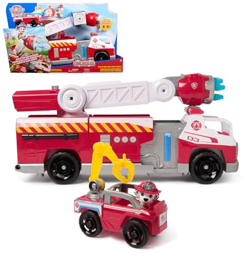 PAW PATROL – Fire Rescue Marshalls Deluxe Feuerwehr-Truck mit actiongeladener Löschfunktion, 50 cm lang, mit Marshall-Figur, kleinem Feuerwehrauto, Licht- und Soundeffekten, für Kinder ab 3 Jahren – Bild 2