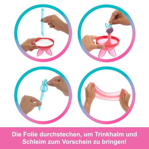 Barbie Pop-Reveal-Set aus Puppe und Accessoires, Shakes-Serie, duftende süße Kätzchen-Modepuppe & Haustier, mit 8 Überraschungen inklusive Farbwechsel – Bild 4