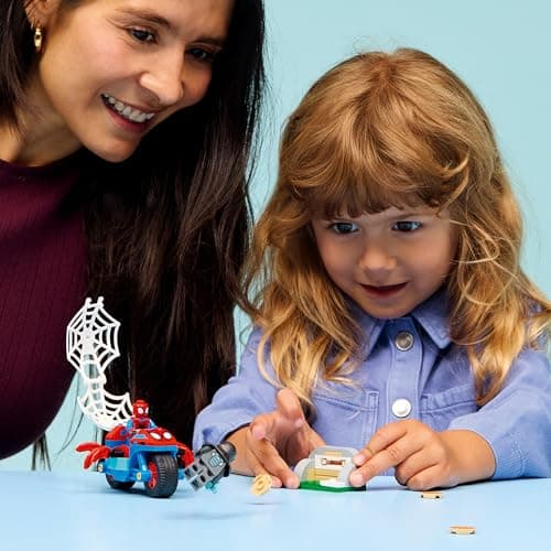 LEGO ǀ Marvel Spidey und Seine Super-Freunde Spidey auf Motorrad vs. Rhino - Superhelden Spielzeug mit Motorrad und 2 Minifiguren – Bild 2