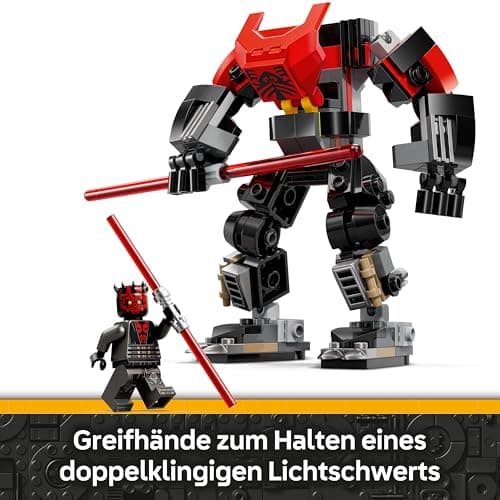 LEGO Star Wars Darth Maul Mech Bauspielzeug - Spiel- und Ausstellungsfigur mit doppelklingigem roten Lichtschwert und Mini-Figur - Geschenk für Jungen ab 6 Jahren und Fans von The Clone Wars – Bild 5