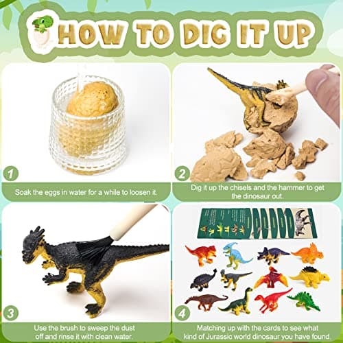 Dino Ausgrabungsset für Kinder, Ei Dinosaurier Spielzeug – Bild 4