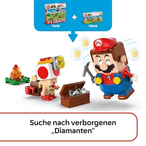 LEGO Super Mario Captain Toad-Camp- Interaktives Spielzeug mit 3 Figuren - Gumba, Zelt & einstürzender Brücke - Kinder Mitbringsel - Spielset - Gamer Geschenk für Jungen & Mädchen ab 6 Jahren – Bild 6