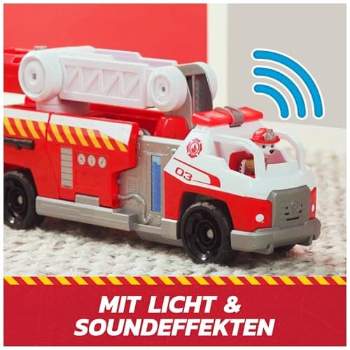 PAW PATROL – Fire Rescue Marshalls Deluxe Feuerwehr-Truck mit actiongeladener Löschfunktion, 50 cm lang, mit Marshall-Figur, kleinem Feuerwehrauto, Licht- und Soundeffekten, für Kinder ab 3 Jahren – Bild 5