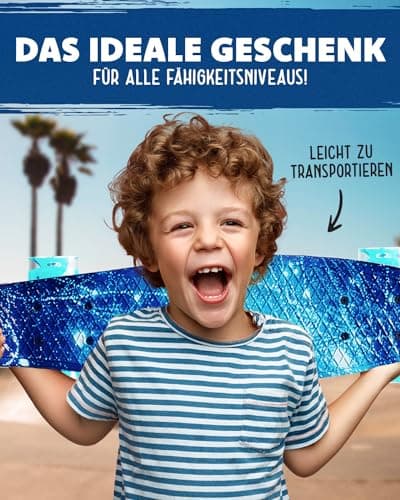 Deleven Skateboard mit LED Rollen, Skate Tool und ABEC 7 Lager – Bild 5