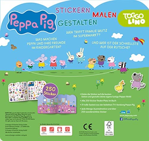 Peppa Pig- Stickern Malen Gestalten: Mit 250 tollen Stickern. Stickerbuch I Malbuch für Kinder ab 3 Jahren I Peppa Wutz – Bild 2