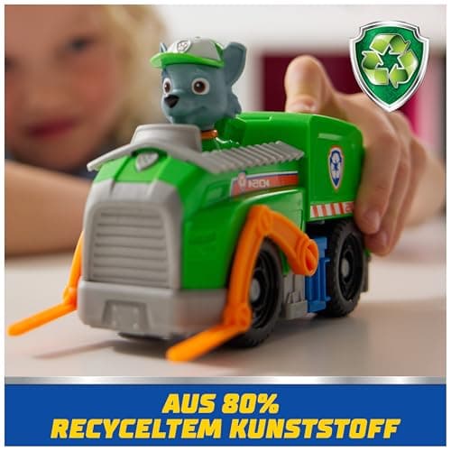 PAW PATROL Rocky-Figur mit Recycling-Truck, stabiles Basis-Fahrzeug , authentisches Spielzeug zur Serie für Kinder ab 3 Jahren – Bild 4