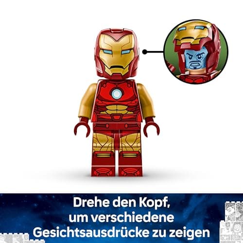 LEGO | Marvel Iron Man Mech vs. Ultron - Superhelden Spielzeug mit 2 Minifiguren - Actionfigur mit beweglichen Armen, Beinen & Fingern – Bild 5