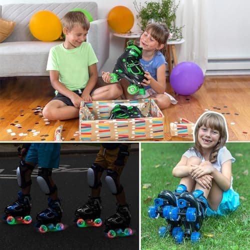 Nattork Kinder Rollschuhe für Jungen Mädchen, 4 Größen Verstellbare Quad Skates – Bild 6