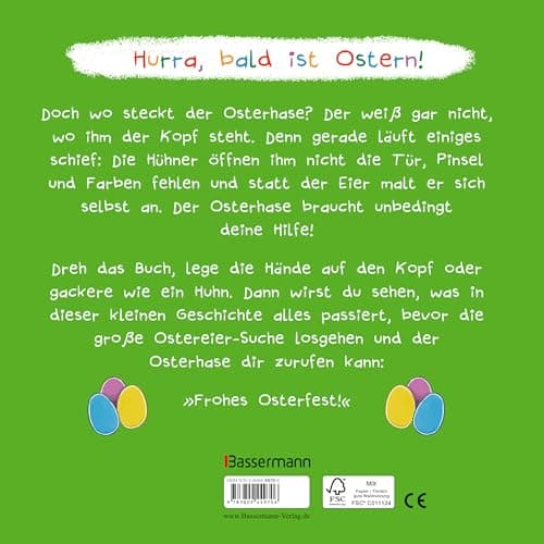 Such den Osterhasen. Ein Oster-Mitmachbuch. Zum Schütteln, Schaukeln, Pusten, Klopfen und sehen, was dann passiert – Bild 2