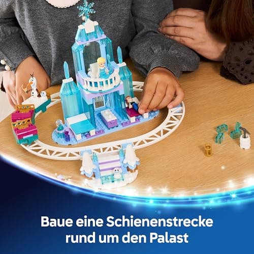 LEGO ǀ Disney Frozen Elsas Schlittenfahrt um den Eispalast - Spielzeug inkl. Anna- und ELSA-Minipuppen, Olaf Figur sowie Eisenbahnschienen und Schneewagen - Geschenk für Mädchen ab 4 Jahren – Bild 6