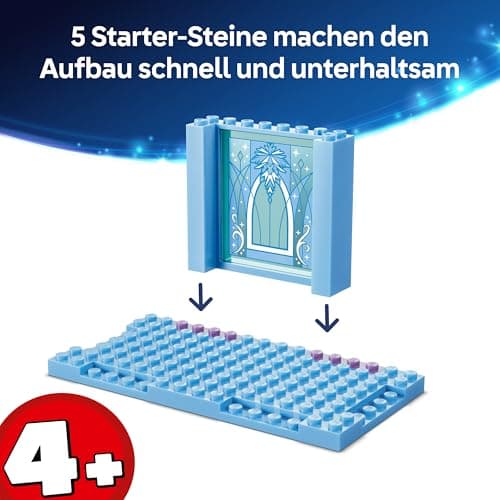 LEGO ǀ Disney Frozen Elsas Schlittenfahrt um den Eispalast - Spielzeug inkl. Anna- und ELSA-Minipuppen, Olaf Figur sowie Eisenbahnschienen und Schneewagen - Geschenk für Mädchen ab 4 Jahren – Bild 4