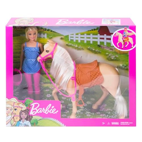 Barbie-Puppe und Pferdespielzeug, Reitzubehör, 1 Puppe und 1 Pferd enthalten, als Geschenk für Kinder ab 3 Jahre geeignet – Bild 6