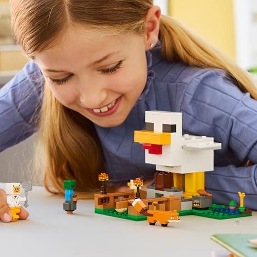 LEGO Minecraft Hühnerfarm - Spielzeug zum Bauen mit Hühner Fan Minifigur, Baby Zombie und Fuchs Figuren - Set mit Minecraft Figur – Bild 2