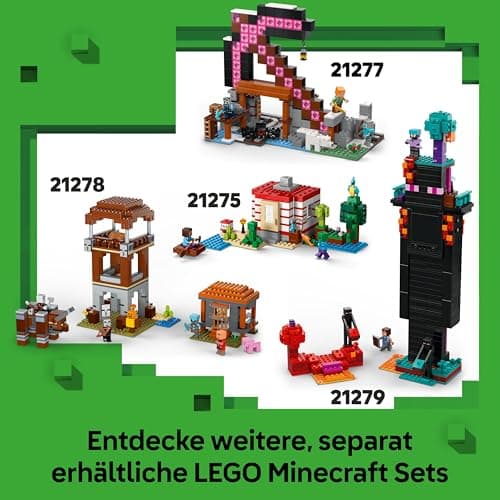 LEGO Minecraft Begegnung mit dem Wächter - Spielzeug mit stummen Ranger Minifigur und beweglicher Mob Figur - Mit TNT Funktion für Felssturz – Bild 3