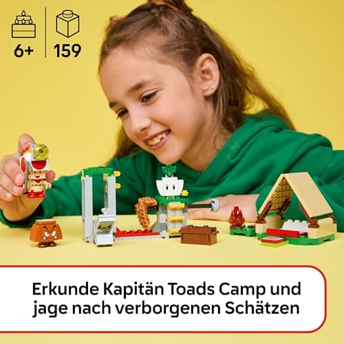 LEGO Super Mario Captain Toad-Camp- Interaktives Spielzeug mit 3 Figuren - Gumba, Zelt & einstürzender Brücke - Kinder Mitbringsel - Spielset - Gamer Geschenk für Jungen & Mädchen ab 6 Jahren – Bild 4