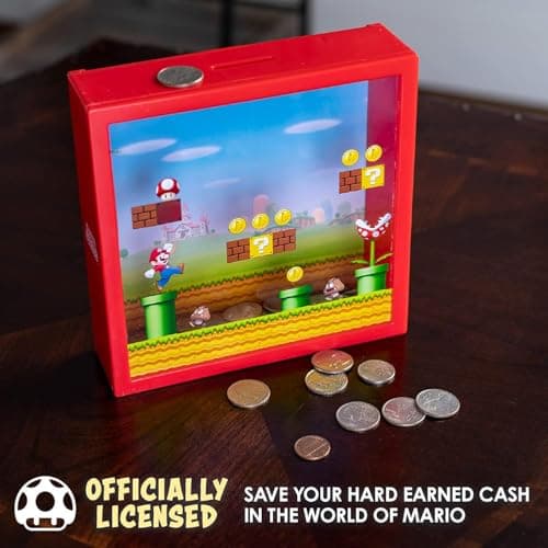 Super Mario Sparschwein - Offiziell lizenziertes Nintendo-Sparschwein, Geschenk für Mario Bros-Fans, 18 cm – Bild 6