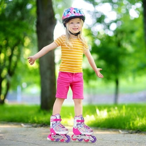 Nattork Kinder Inliner für Mädchen, 4 Größen Verstellbare Inline Skates, Schmetterling Inline Rollschuhe für Mädchen – Bild 7