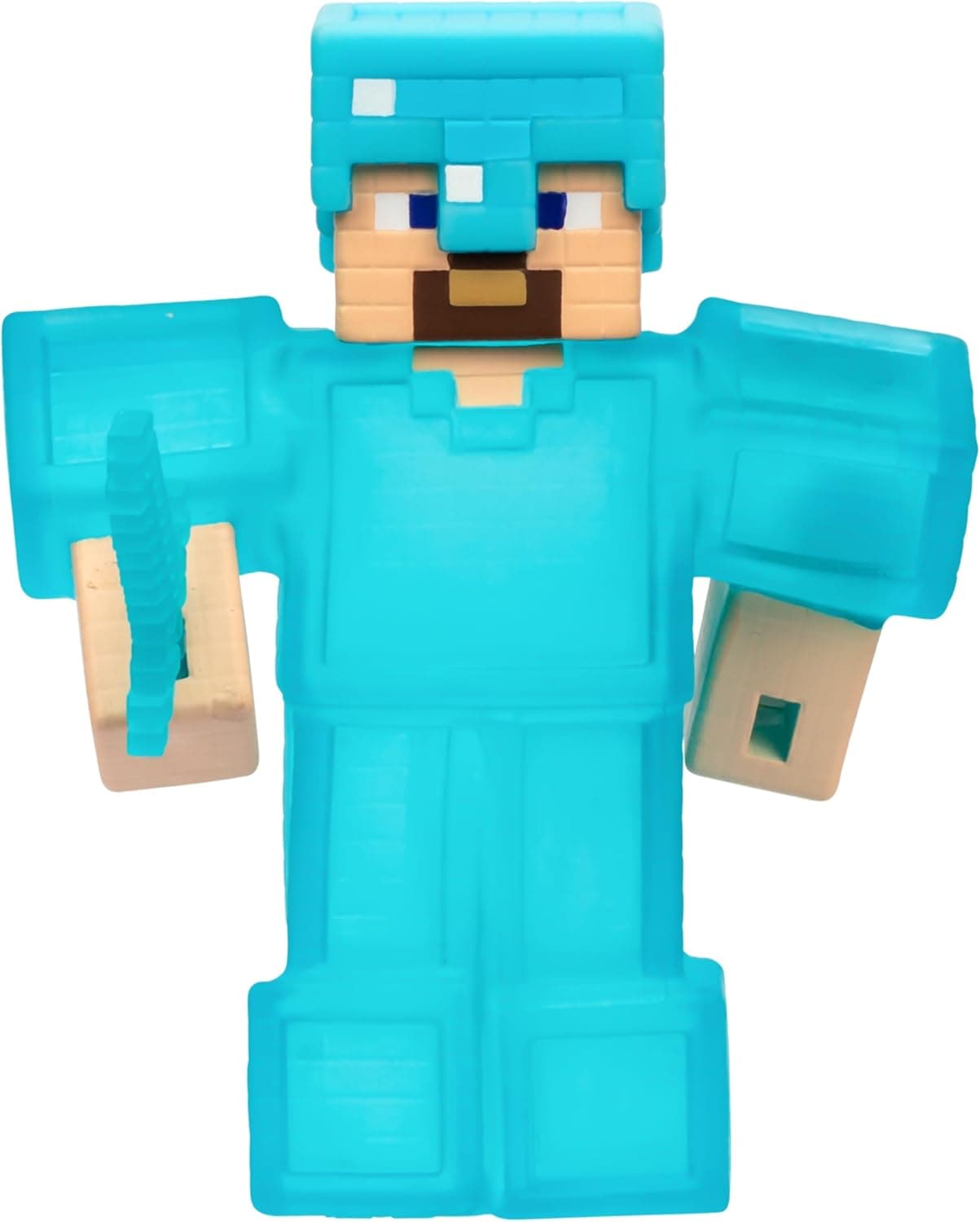 Heroes of Goo Jit Zu – dehnbare Minecraft-Figur – Steve mit Diamant-Rüstung & Schwert, superelastische Glibberfüllung mit verstecktem Diamant-Element im Inneren, bis auf die dreifache Größe dehnbar – Bild 1