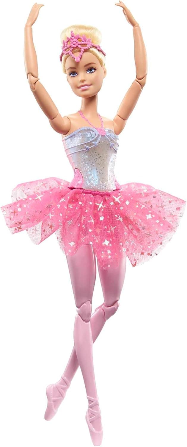 Barbie Dreamtopia Zauberlicht Ballerina Puppe, mit rosa Tutu und blonden Haaren, 5 Licht- und Soundeffekte, Bewegliche Barbie, ab 3 Jahren – Bild 1