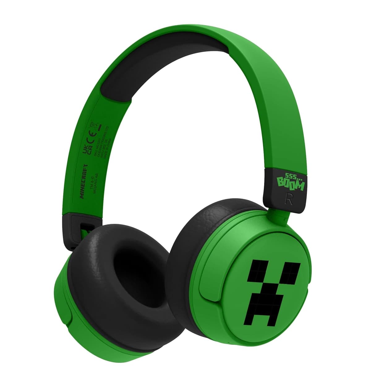 OTL Technologies Minecraft Creeper Kinderkopfhörer ohne Kabel, mit Lautstärkeregler und Audio-Sharing-Kabel – Bild 1