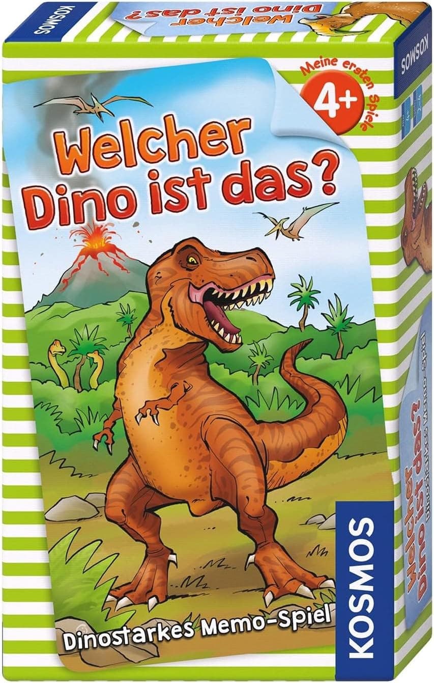 KOSMOS 711313 Welcher Dino ist das? Dino Memo Spiel für Kinder ab 4 Jahre, Kinderspiel für 2-4 Spieler, ideal als Reisespiel – Bild 1
