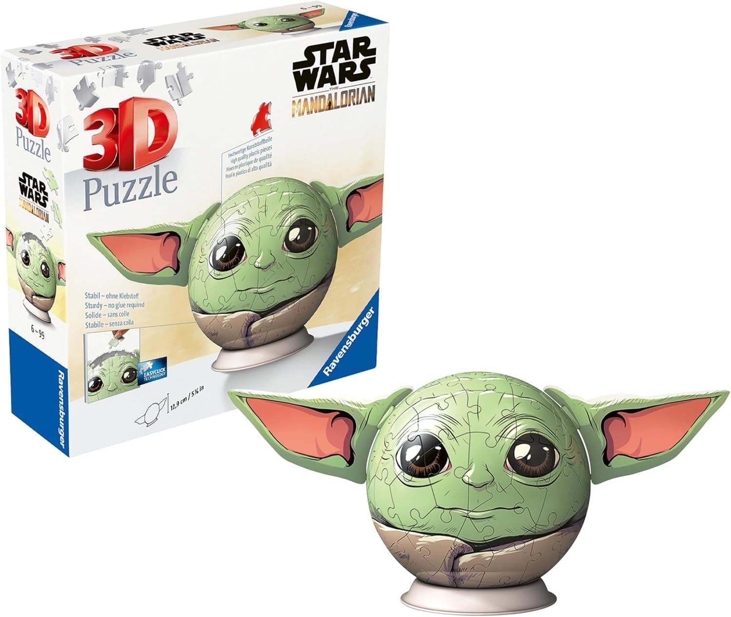 Ravensburger 3D Puzzle 11556 - Puzzle-Ball Grogu - Puzzle-Ball mit ansteckbaren Ohren – Bild 1