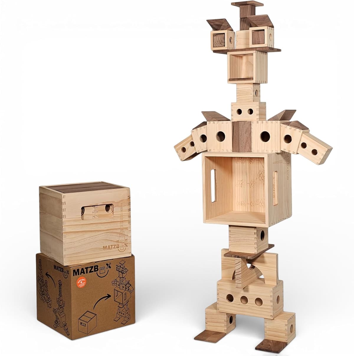 Matzbox - Montessori Kreativspielzeug aus Holzbausteinen – Bild 1