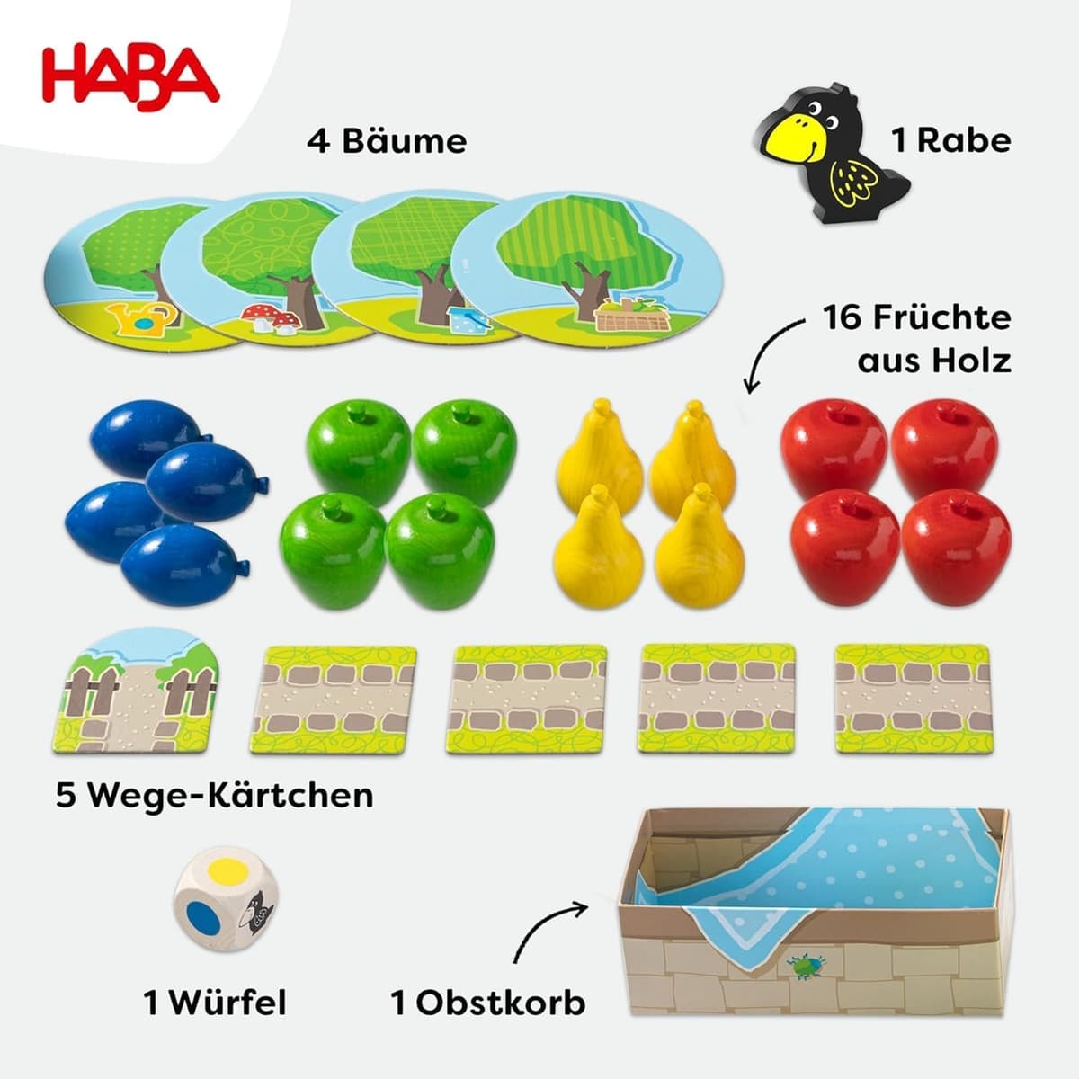 HABA Erster Obstgarten – Meine ersten Spiele: Brett- & Familienspiel rund um Farben und Formen – Bild 4