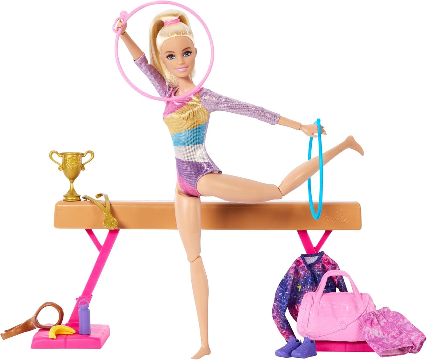 Barbie Turnspaß -Spielset mit Schwebebalken und über 10 thematisch passenden Teilen für siegreiche Geschichten – Bild 1