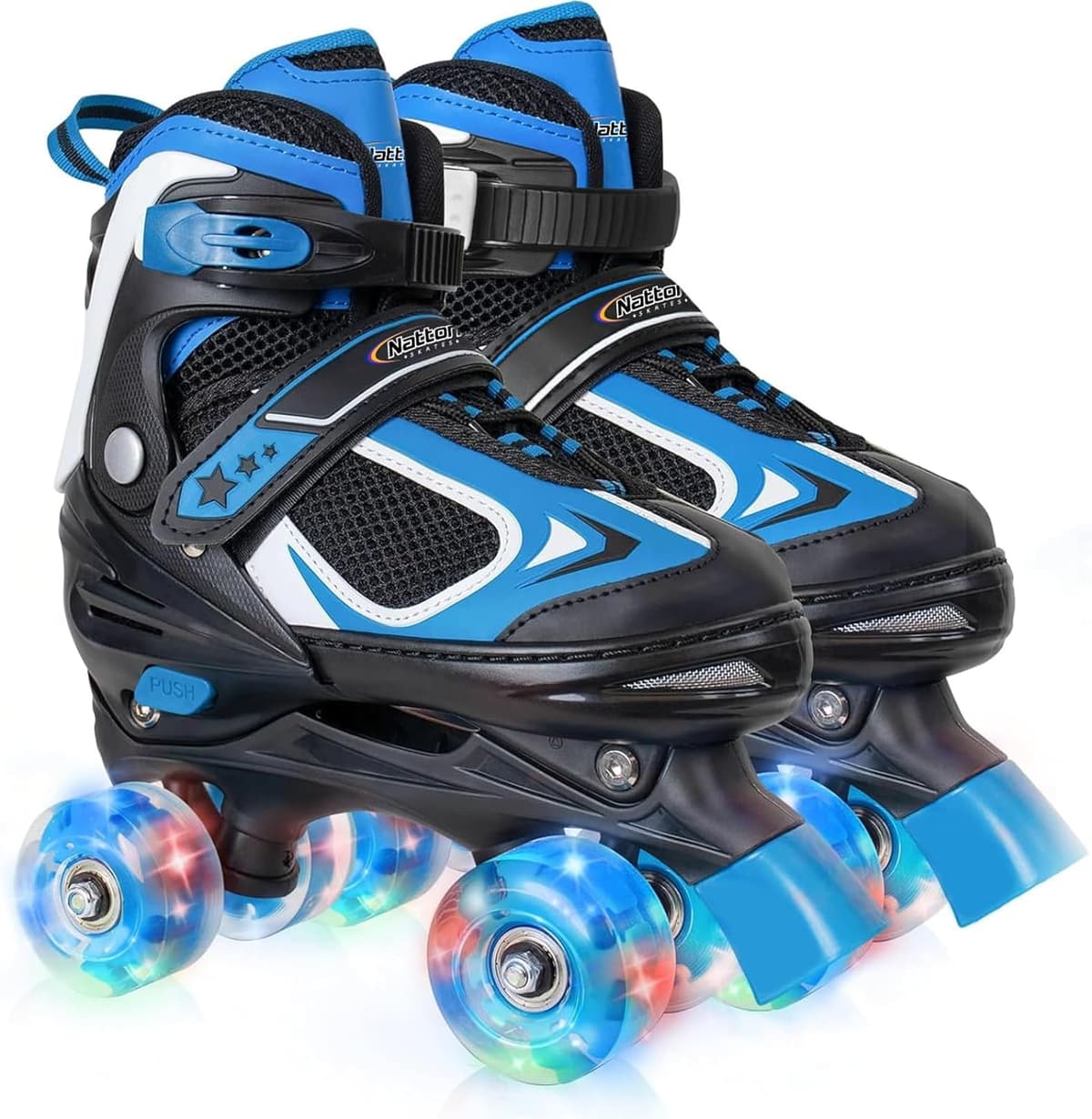 Nattork Kinder Rollschuhe für Jungen Mädchen, 4 Größen Verstellbare Quad Skates – Bild 1