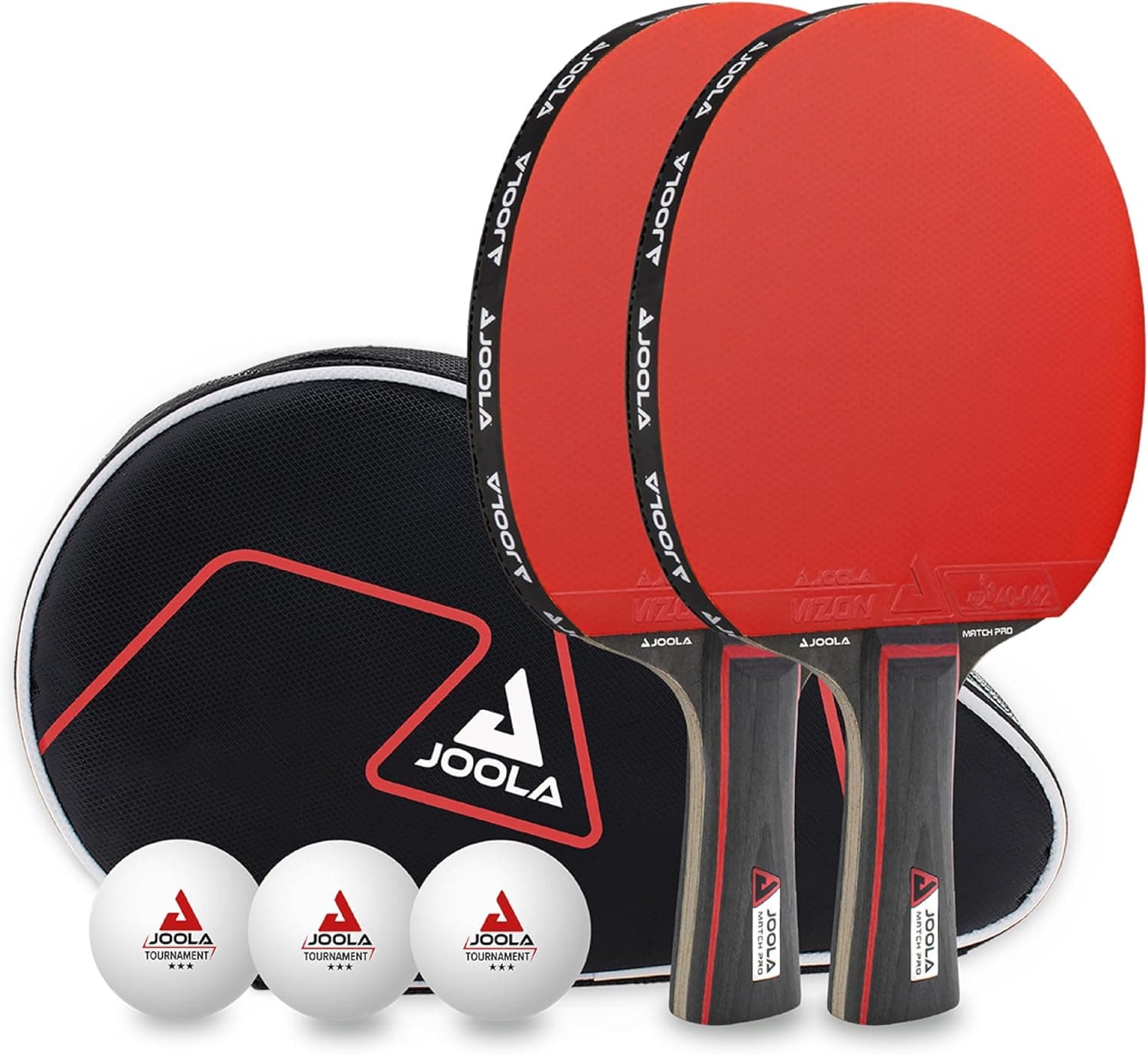 JOOLA Tischtennis Set Duo PRO 2 Tischtennisschläger + 3 Tischtennisbälle + Tischtennishülle – Bild 1