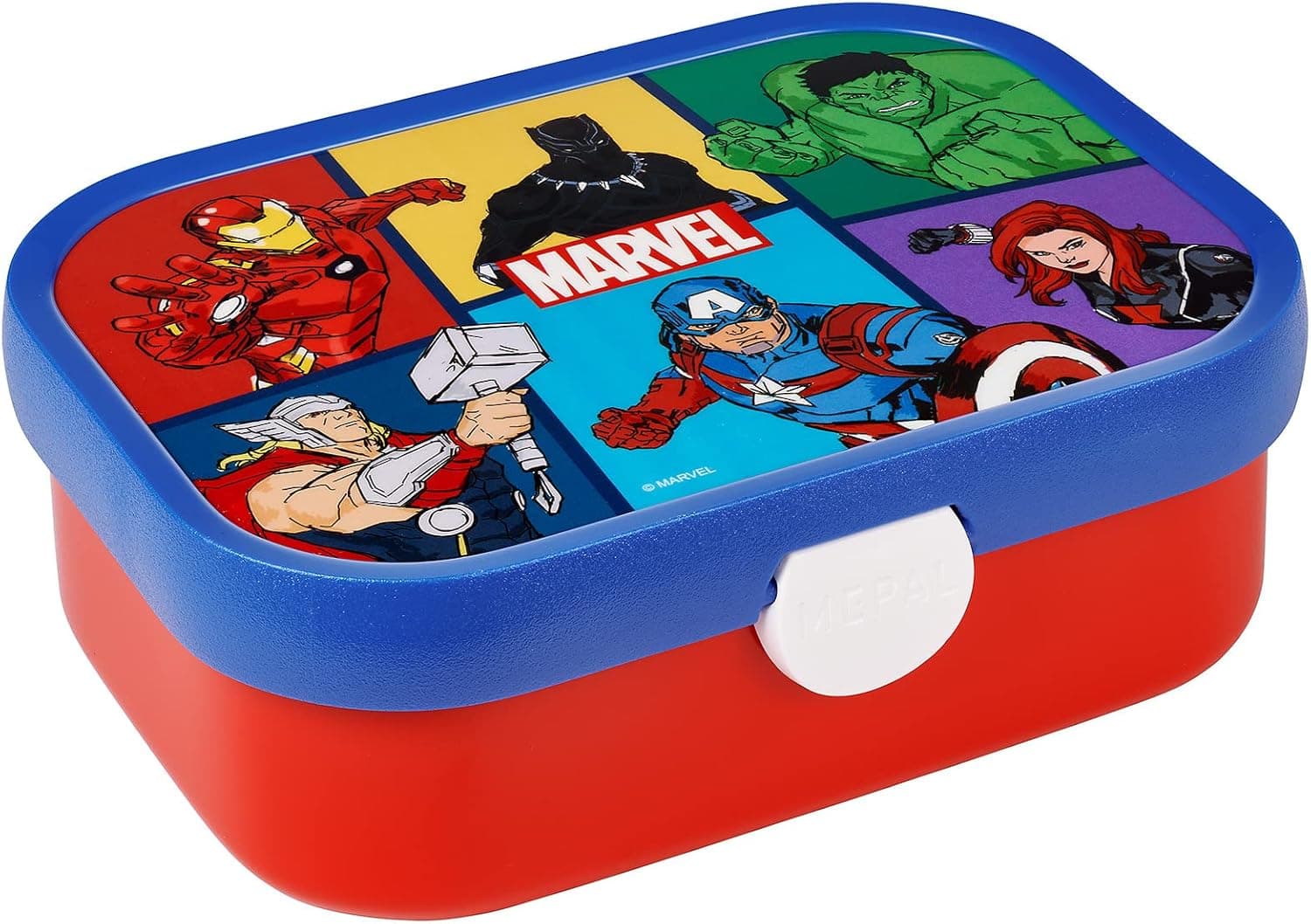 Mepal - Brotdose Kinder Campus - Bento Box Kinder - Brotdose Kinder mit Fächern & Gabel - Meal Prep Box mit Clip-Verschluss - BPA-frei & Spülmaschinenfest - 750 ml - Avengers – Bild 1