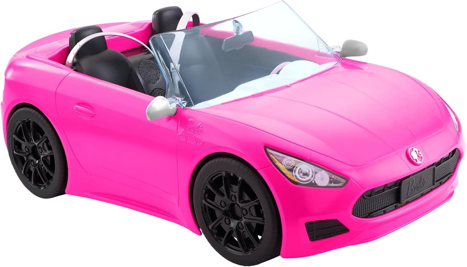 Barbie HBT92 - Cabrio-Fahrzeug, pink mit rollenden Rädern und realistischen Details, 2-Sitzer, Spielzeug Geschenk für Kinder ab 3 Jahren – Bild 1
