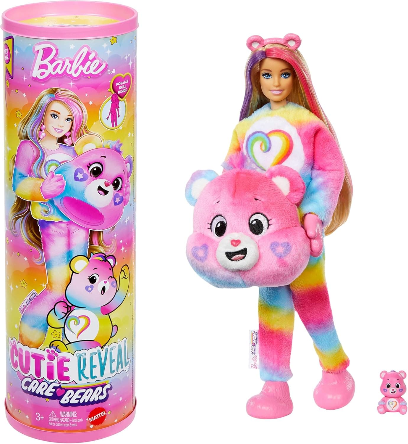 Barbie Cutie Reveal Puppe mit Accessoires, Glücksbärchis-Serie 2, Togetherness-Bärchi mit 10 Überraschungen, einschließlich Farbwechsel und Mini-Bärchi – Bild 1