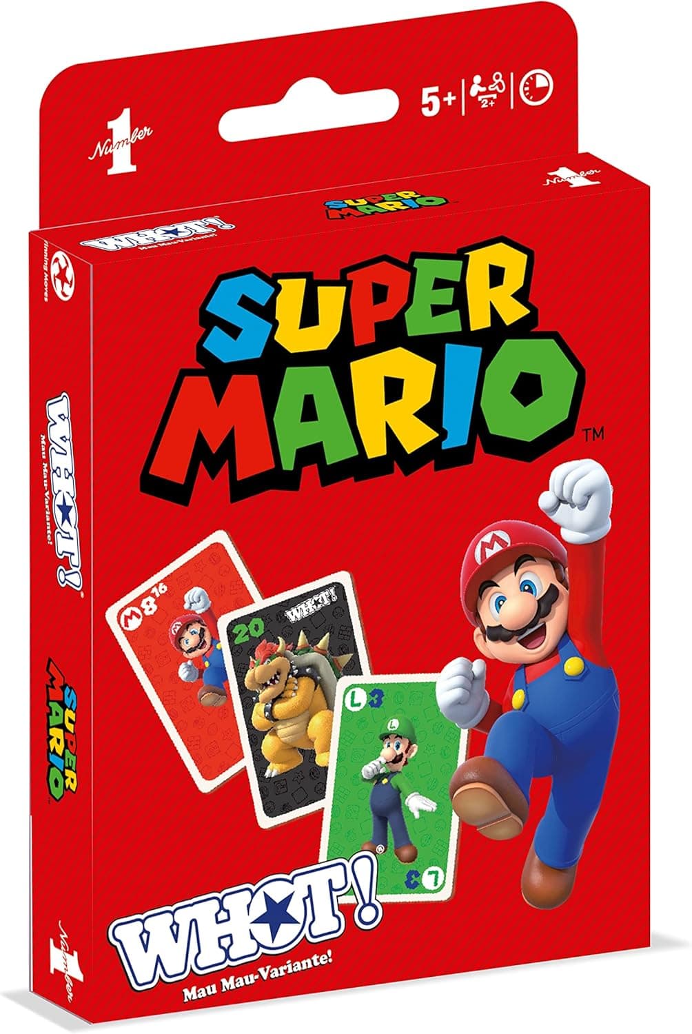 Waddingtons Number 1 WHOT! Mau-Mau-Variante Super Mario Kartenspiel für Kinder - Super Mario für Familie - 1+ Spieler ab 5+ Jahren – Bild 1