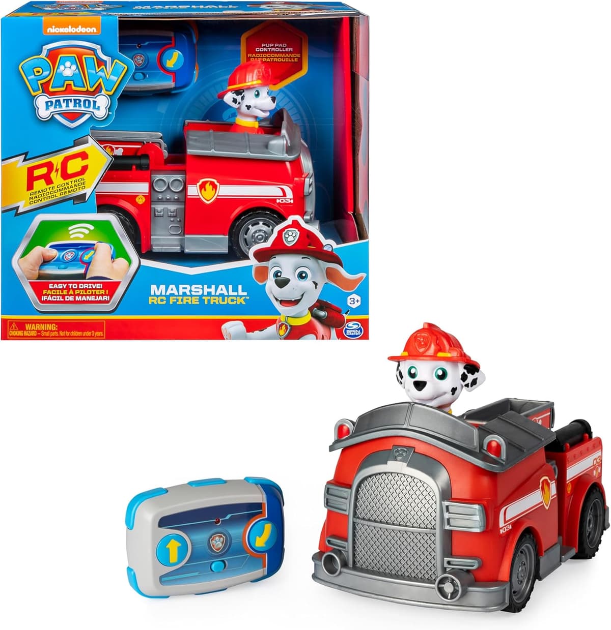 PAW PATROL Marshalls ferngesteuertes Feuerwehrauto mit Fernbedienung, Spielzeug für Kinder ab 3 Jahren, Batteriebetrieben – Bild 1