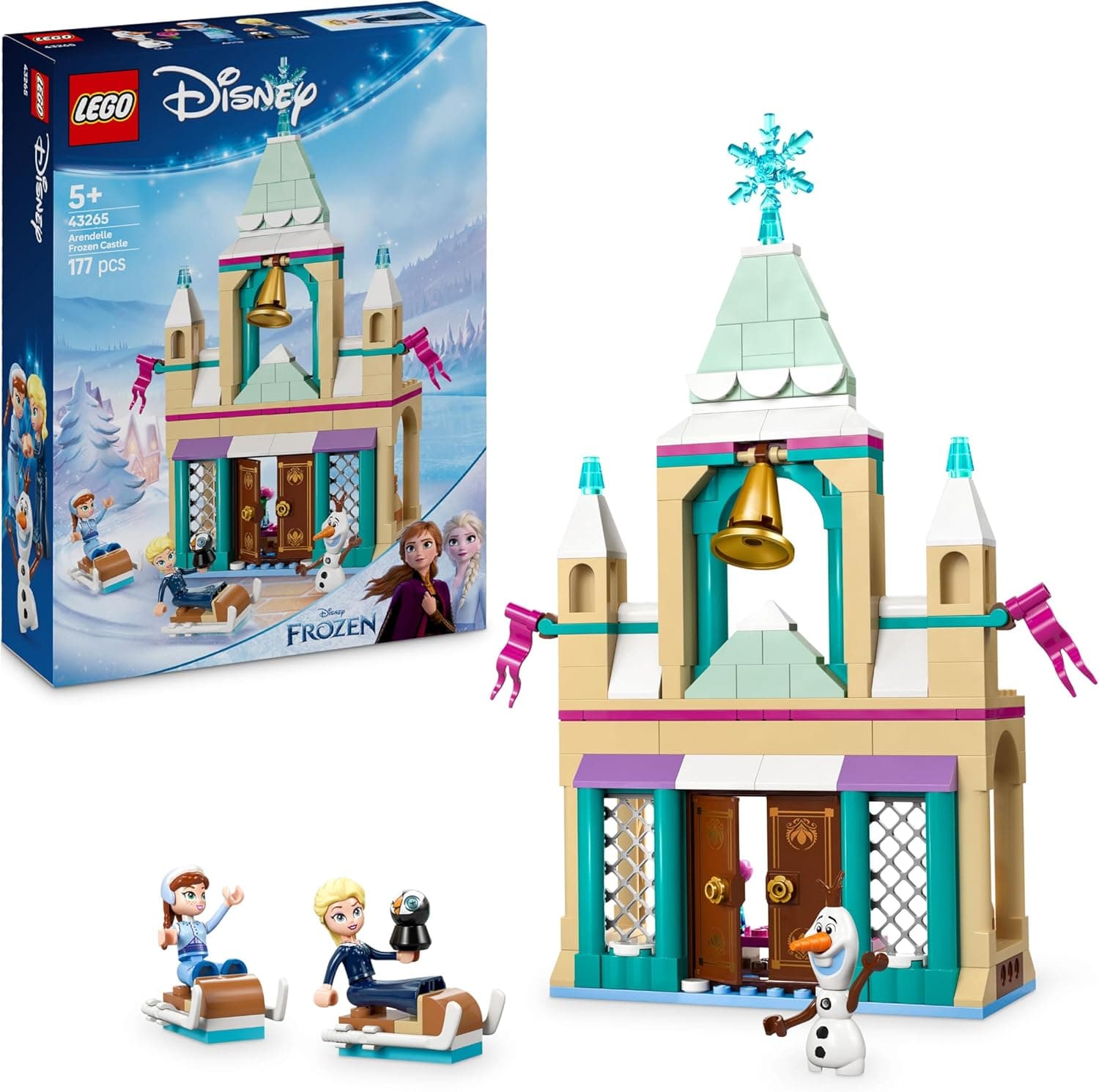 LEGO ǀ Disney Frozen Das Arendelle Schloss - Spielzeug mit Anna & ELSA Minifiguren sowie Olaf & Pinguin Figuren – Prinzessinnen Schloss Spielzeug – Bild 1