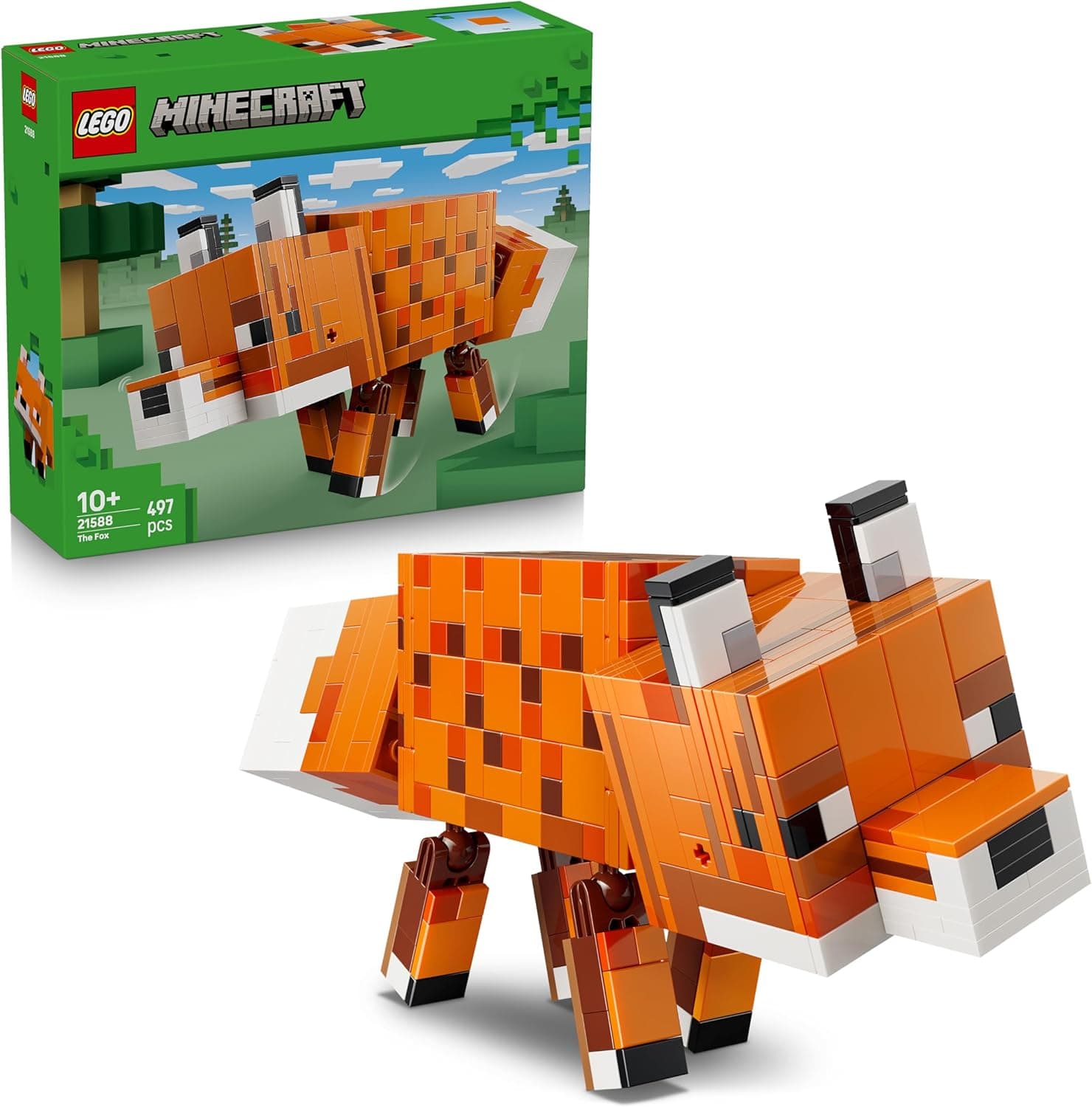 LEGO Minecraft Der Fuchs - 3D-Puzzle Tierfigur mit Zubehör - Gaming Deko für Schlafzimmer oder Gaming Raum – Bild 1