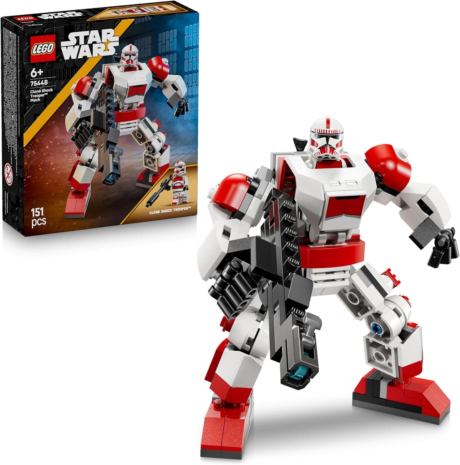LEGO Star Wars Klon-Schocktruppen Mech - Bewegeliche Actionfigur mit Blastergewehr & Minifigur – Bild 1