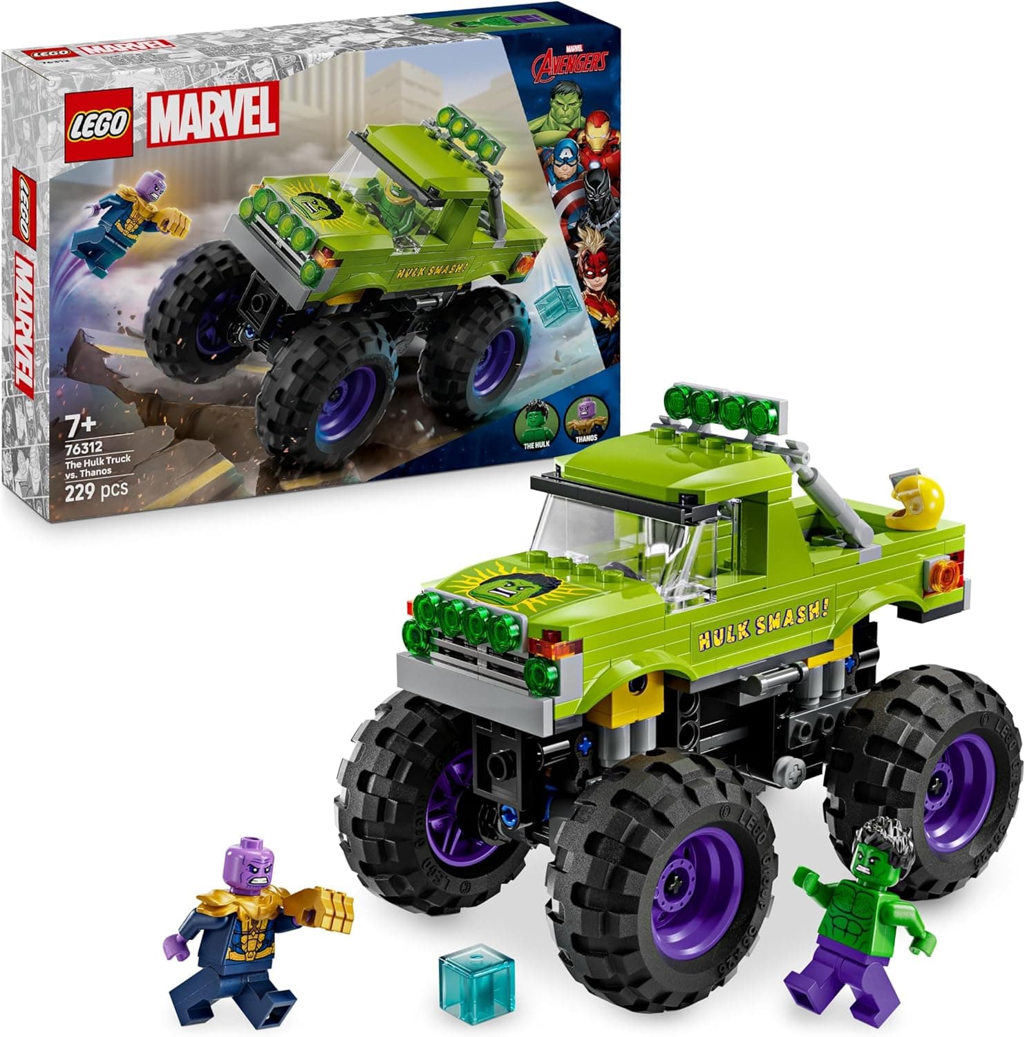 LEGO ǀ Marvel Hulk-Truck vs. Thanos - Kreatives Superhelden Spielzeug - Avengers Fahrzeug und Minifiguren - Monstertruck für Spielspaß – Bild 1