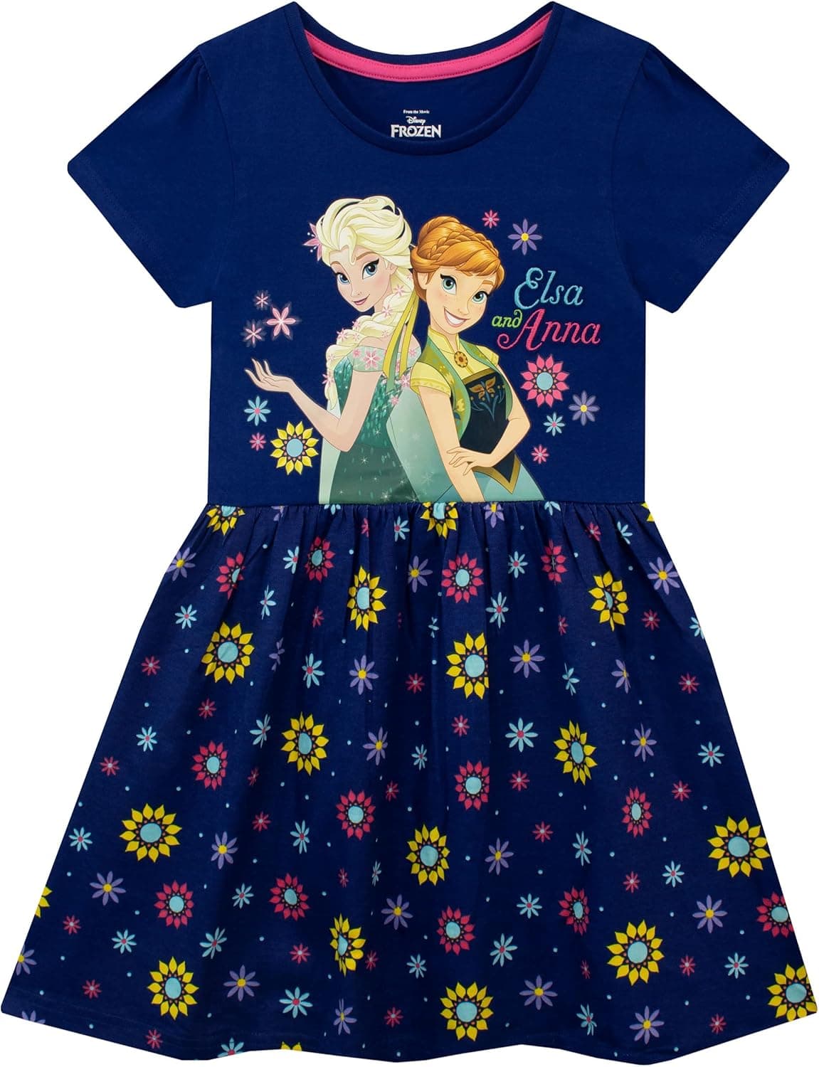 Disney Frozen Kleid Kurzarm Madchen | Prinzessinnen Kleid Mädchen | Kostüm Prinzessin – Bild 1
