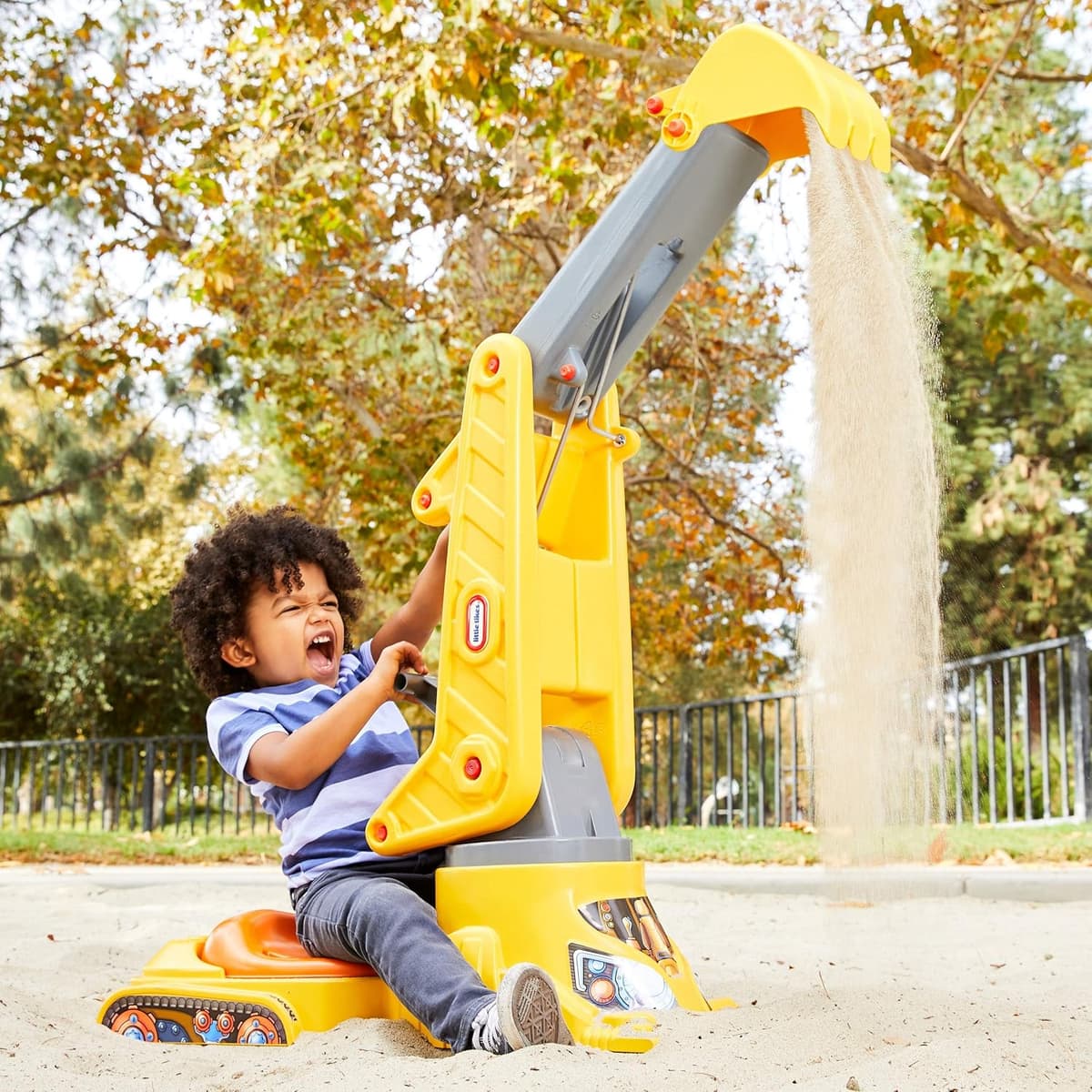 Kleine Tikes You Drive Excavator Sand Spielzeug Kinder können Sitz, Schaufel und Dump – Bild 1