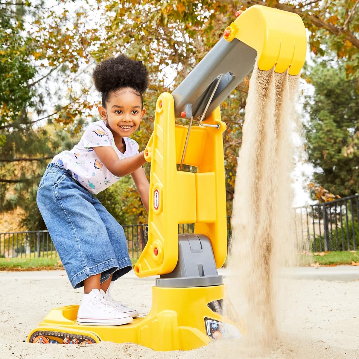 Kleine Tikes You Drive Excavator Sand Spielzeug Kinder können Sitz, Schaufel und Dump – Bild 3